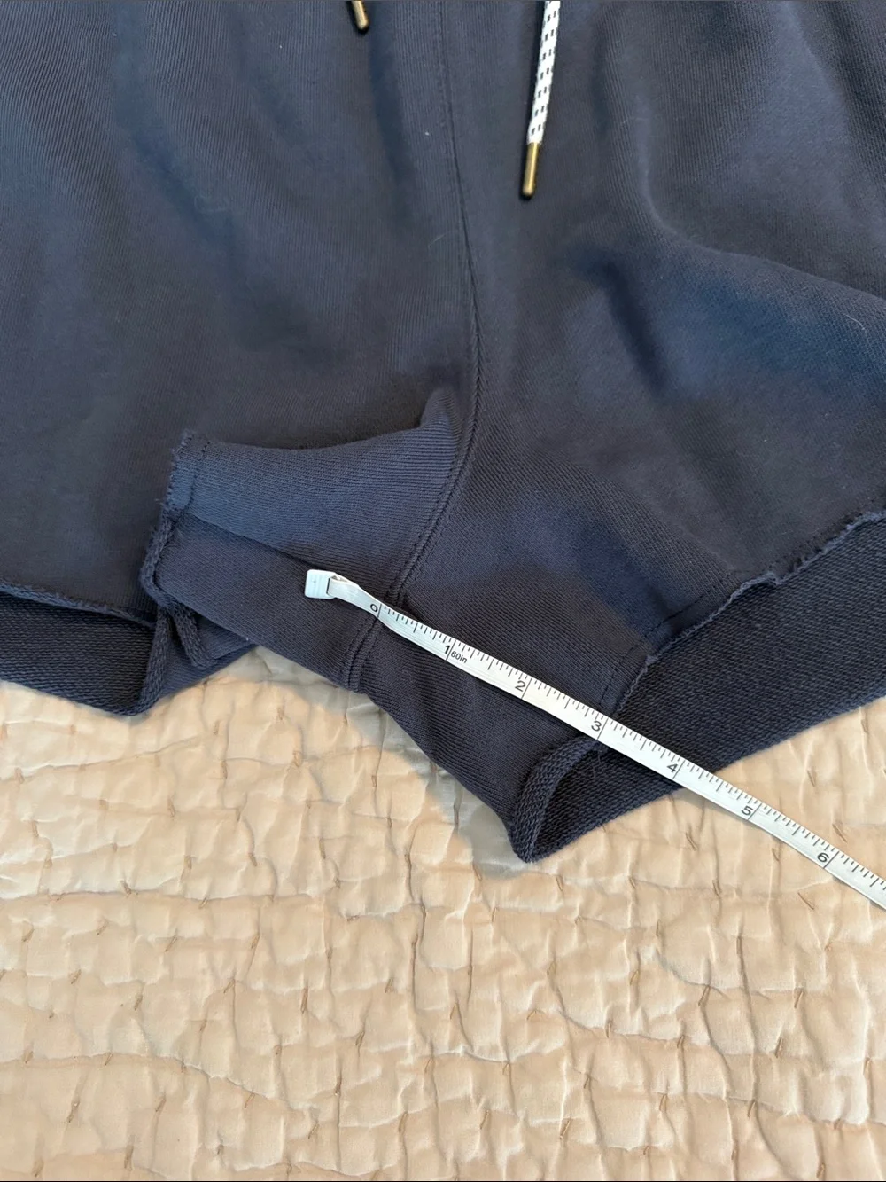 Parke Navy Elastic Waist Drawstring Athletic Shorts